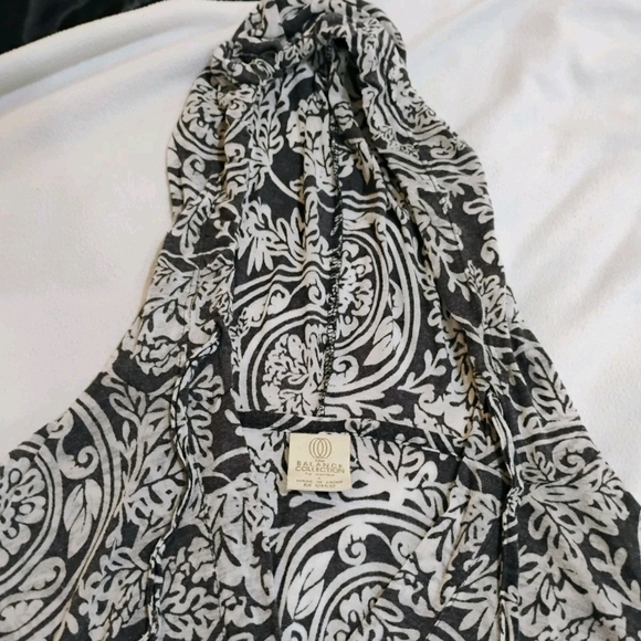 Balance Collection Black and Gray Hooded Long Sleeve Sheer Dress - Picture 2 of 7